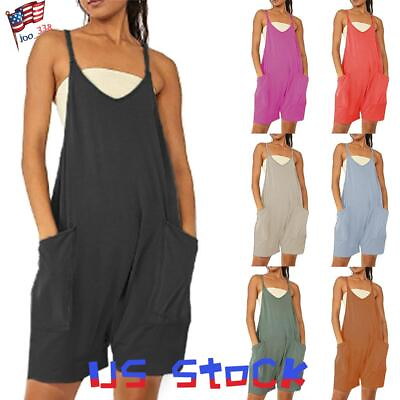 #ad Women Oversize Loose Shorts Jumpsuit Dungarees Playsuit Overall Trouser Romper