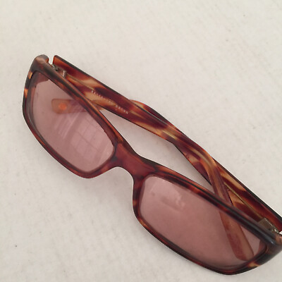 #ad Vintage rectangle tortoise plastic sunglasses size 54 16 130 brown