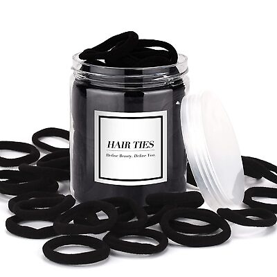 #ad iFwevs 50PCS Black Hair TiesCotton Seamless 50 Count Pack of 1 A black