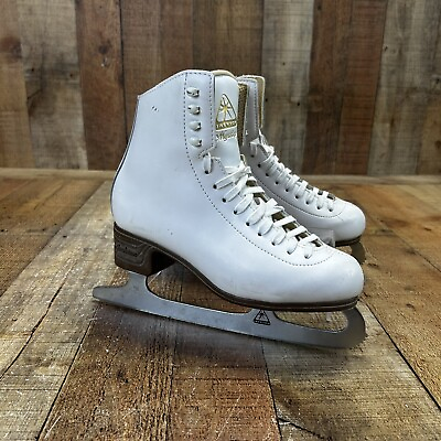 #ad Jackson Mystique Ice Figure Skates 9 1 3 Blades Women’s Size 6 White See Desc.