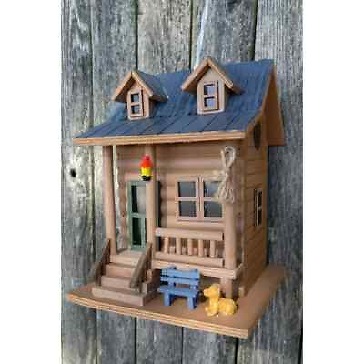 #ad Birdhouse Log Cabin Bird House Home Watching Yard Decor Backyard Home Hanging