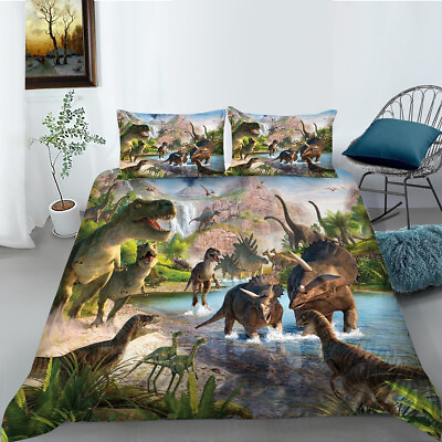 #ad Dinosaur Design Kids Bedding Set Comforter Cover Set Twin Full Queen king Size