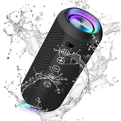 #ad Waterproof Bluetooth Speaker 24W Stereo RGB Lights 30H Playtime