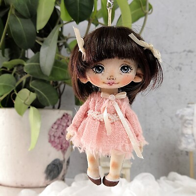 #ad Cloth small art doll handmade beautiful textile doll decorative rad toy