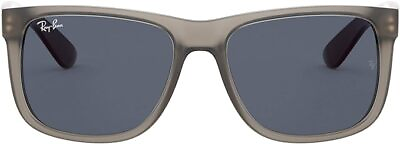 #ad RAY BAN RB4165 Justin Rectangular Sunglasses Dark Grey Rubber Transparent $79.38