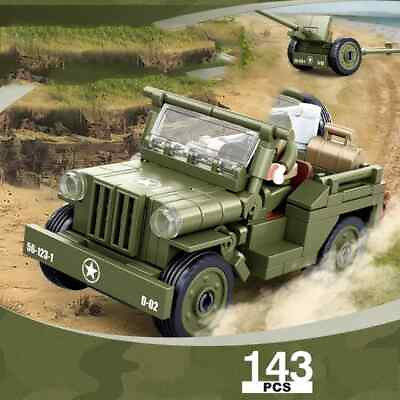#ad Lego WW2 US Army Jeep Lego Brick Toy Set 143 Pcs Lego Military World War 2
