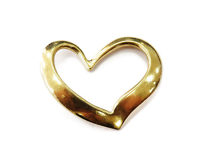 #ad 14K Yellow Gold Heart Charm Pendant Necklace 1.6g