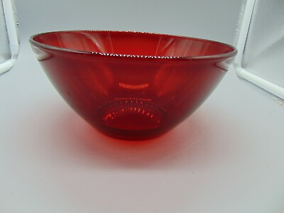 #ad Arcoroc France Red Medium Bowl s