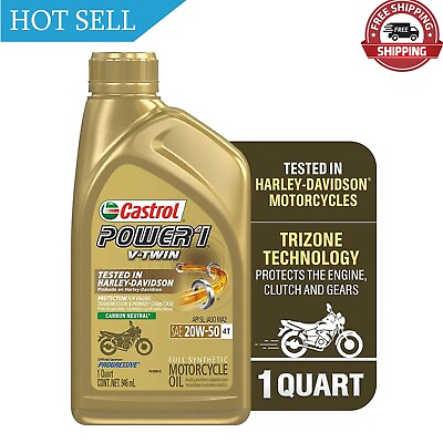 #ad Castrol Power1 V Twin 4T 20W 50 Full Synthetic Motorcycle Oil 1 Quart