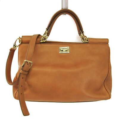 #ad Dolce amp; Gabbana Women#x27;s Leather HandbagShoulder Bag Light Brown BF564721