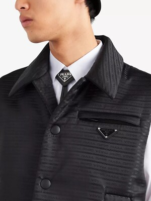 #ad Prada Saffiano Leather Bolo Tie $550 Box Missing Cover