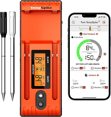#ad ThermoPro Twin TempSpike Wireless Meat Thermometer with 2 Meat Probes DM OFFER