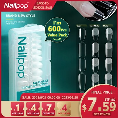 #ad 600pcs PRO Fake Nails Cover False Nail Capsules Material Finger Soak Gel Tips