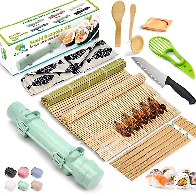 #ad Sushi Making Kit 22 in 1 Sushi Roller Set Sushi Maker Bazooker Kit with Bam New