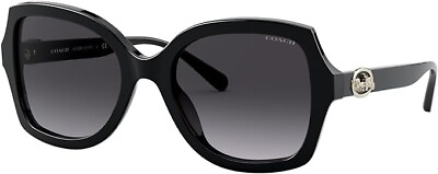 #ad New Coach Women#x27;s Sunglasses HC8295 50028G Black 56mm