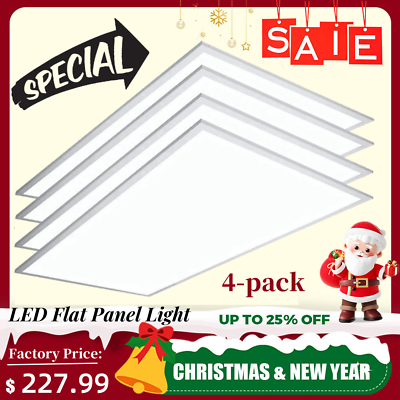 #ad 4Pack 2x4 LED Panel Down Light Slim Lamp Fixture Ceiling Tile or Pendent White $221.39