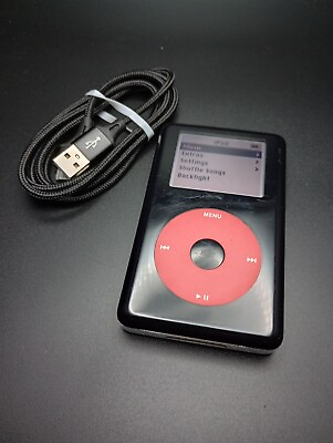 #ad Apple iPod Classic 4th Generation Mono U2 Edition Black Red 128GB Upgraded