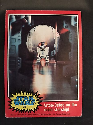 #ad 1977 Topps Star Wars Series 2 Red #76 R2 D2 on the rebel starship