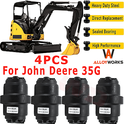 #ad 4PCS Bottom Track Roller For John Deere 35G Heavy Duty Excavator Undercarriage