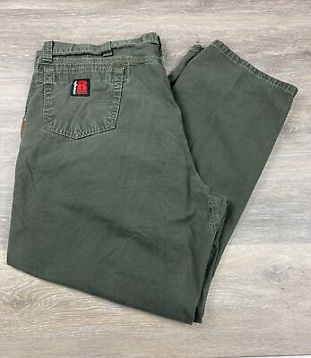 #ad Wrangler Riggs Workwear Pants 44x30 Ripstop Cargo Relaxed Fit Green Cotton