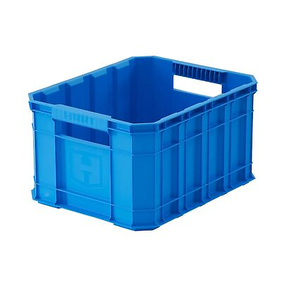 #ad 8.5 Gallon Stackable Plastic Utility Crate Blue