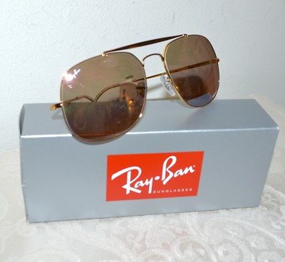 #ad NEW $163 RAY BAN Aviator Gold Mirror Sunglasses 57mm GOLD Frame 3561 9001 $84.50