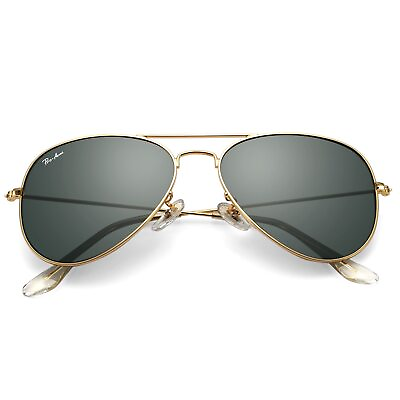 #ad Classic Aviator Sunglasses for Men Women 100% Real Glass Lens Gold Grey