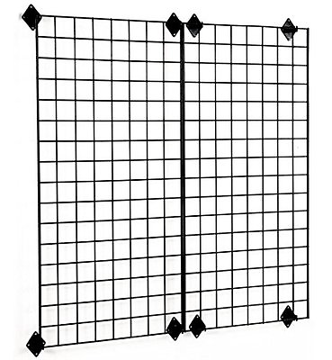 #ad 24quot; x 72quot; Wall Mounted Gridwall Panels Set of 2 Black
