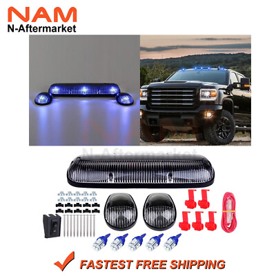 #ad 3X CLEAR CAB ROOF MARKER LIGHTS 3528 12V LED FOR CHEVY SILVERADO GMC SIERRA