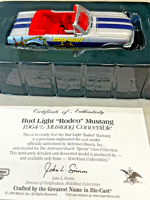 #ad Matchbox Collectibles 1964 1 2 Bud Light Rodeo Ford Mustang Convertible NEW