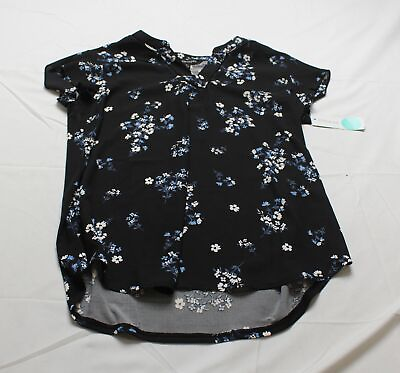 #ad DNA Couture Women#x27;s Plus Wool Short Sleeve Top DS1 Flower Print Size 3XL