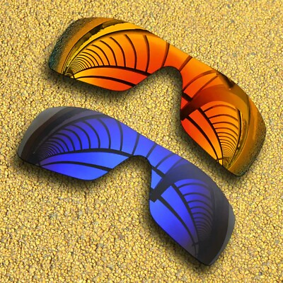 #ad US 2 Pieces Lenses Replacement for Oakley Batwolf OO9101 Orange Redamp;Violet Blue