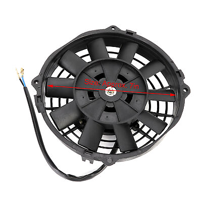 #ad ◆ Car For 7in Slim Electric Radiator Cooling Fan Thermo 12V Universal amp; Mounting