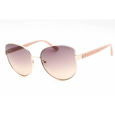 #ad Guess Factory Women#x27;s Sunglasses Shiny Rose Gold Cat Eye Shape Frame GF6172 28F