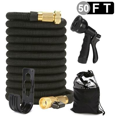 #ad 50 FOOT EXPANDABLE GARDEN HOSE UPGRADED LEAKPROOF LIGHTWEIGHT NO KINK WATER HOS