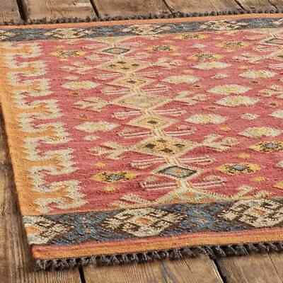 #ad Vintage Kilim Handmade Carpet Wool Jute Rectangle Living Room Hallway Area Rug