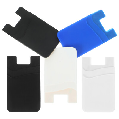 #ad 5pcs Adhesive Phone Wallet Silicone Card Holder for Most Smartphones