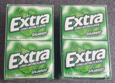 #ad 2 Boxes 10x Packs Wrigley#x27;s Extra Spearmint Gum 15 Sticks Per Pack BB 10 24