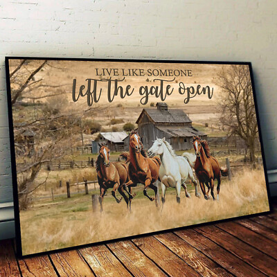 #ad Cowgirl Live Like Someone Left The Gate Open Rider Horses Horse Riding Canvas