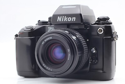 #ad 【NEAR MINT】 Nikon F4 35mm Black Film Camera AF 35 70mm f 3.3 4.5 Lens From JAPAN