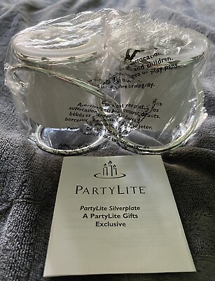 #ad NIB PartyLite Silver Plated Gemini Candle Holders