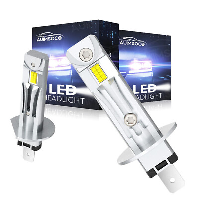 #ad H1 LED Headlight Bulbs Conversion Kit High Low Beam Super Bright White 6500K 2x