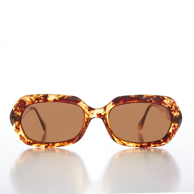 #ad Hexagon Mod Vintage Sunglasses Gold Tortoise Nadine