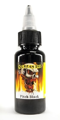 #ad SCREAM TATTOO INK PITCH BLACK Dark Bold Black Ink Supply 4 Sizes Available