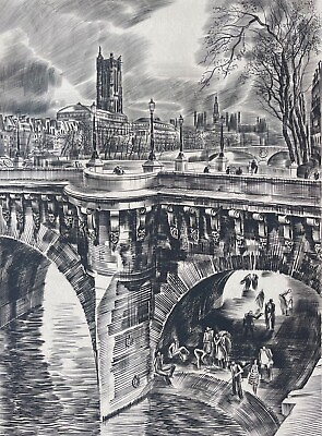 #ad Paris Bridge New Of 1578 Isle of The City Per Albert Decaris 1949 France