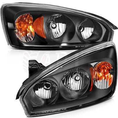 #ad Fits 2004 2008 Chevy Malibu Headlights Front Lamps Set Pair Replacement Assembly