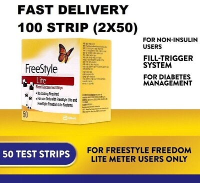 #ad 2 X Freestyle Blood Glucose Test Strips pack 50 quot;SHIP from USAquot; $41.69