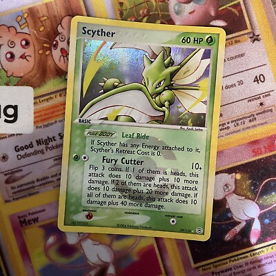 #ad Pokemon Card Scyther 29 112 Firered amp; Leafgreen 2004 Reverse Holo Rare NM