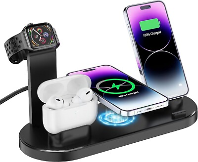 #ad 4 in 1 Wireless Charger for iPhone Magnetic 4 in 1 Fast Charging Station $35.51
