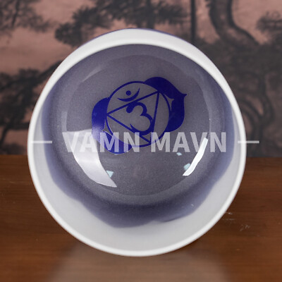 #ad 432Hz Frosted Colored A Third Eye Chakra Quartz Crystal Singing Bowl 7quot;